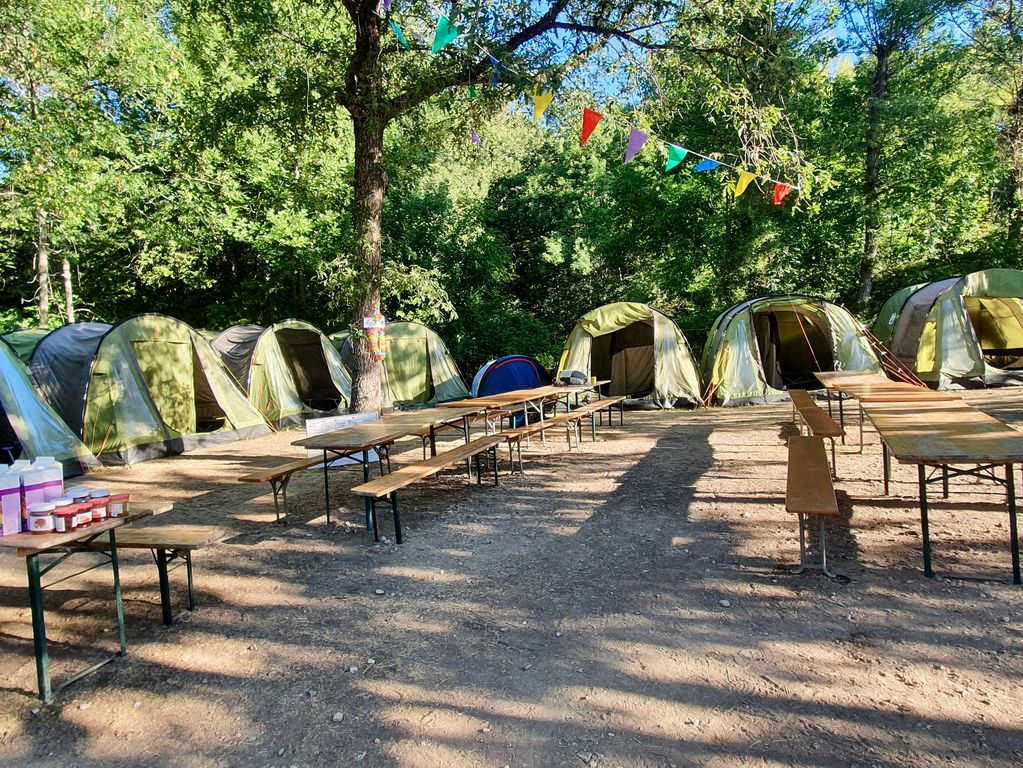 Kampement op de camping